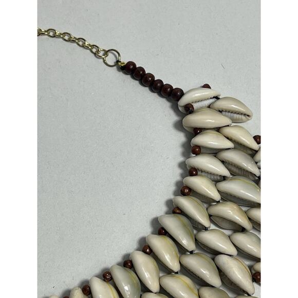 African cowrie shell Bib Style necklace Beach Wedding Boho Seashells Choker - Picture 4 of 9